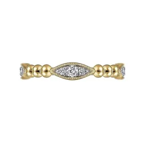 0.15ct Bujukan Marquise Cluster Diamond Band - Yellow Gold