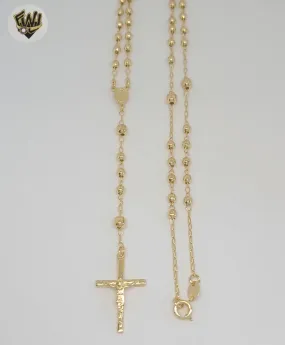 (1-3310-1) Gold Laminate - 4.5mm Miraculous Virgin Rosary Necklace - 24 - BGF