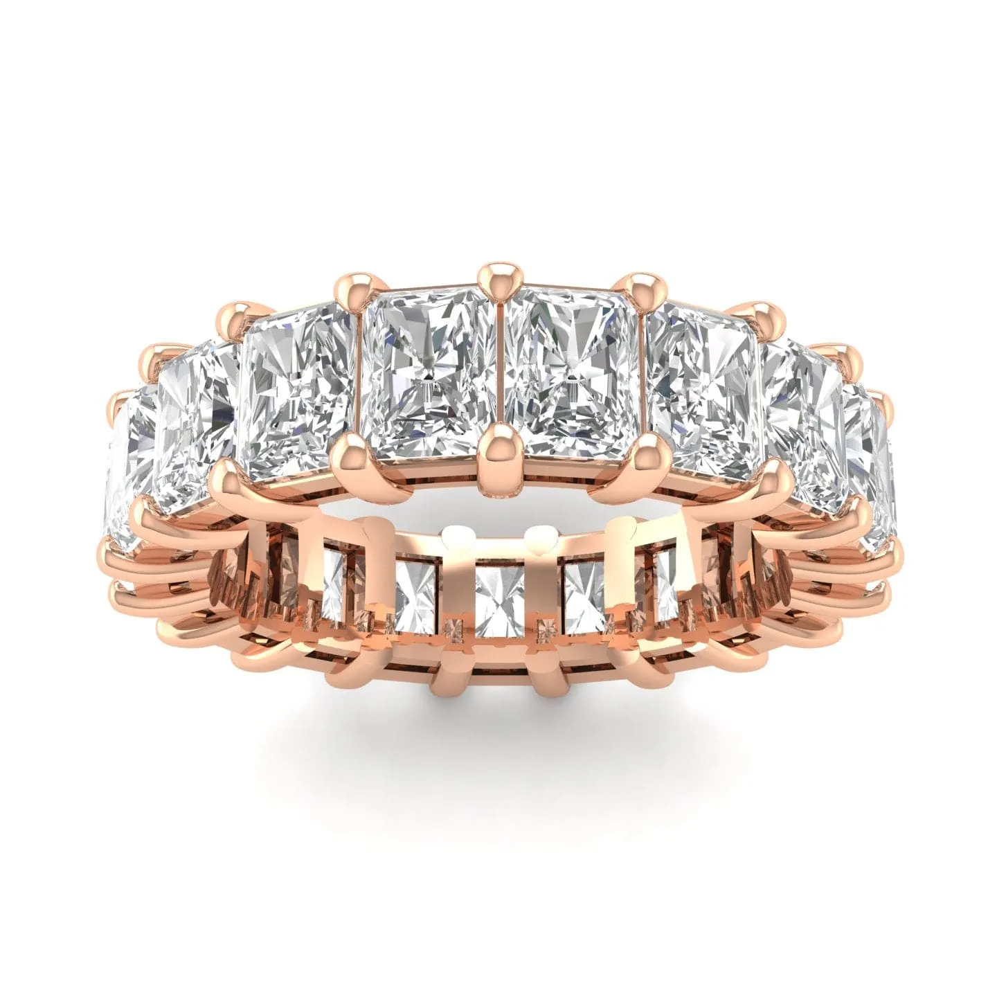 14K Gold Princess Cut Diamond Eternity Ring, Lab Grown