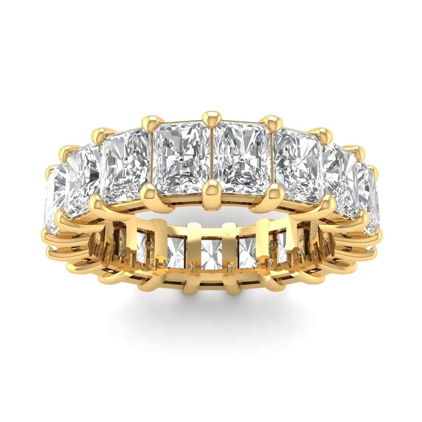 14K Gold Princess Cut Diamond Eternity Ring, Lab Grown