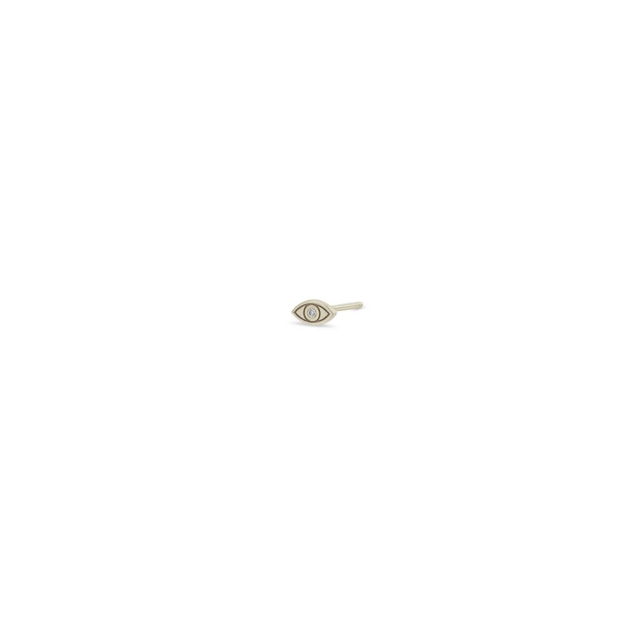 14k Itty Bitty Diamond Evil Eye Stud