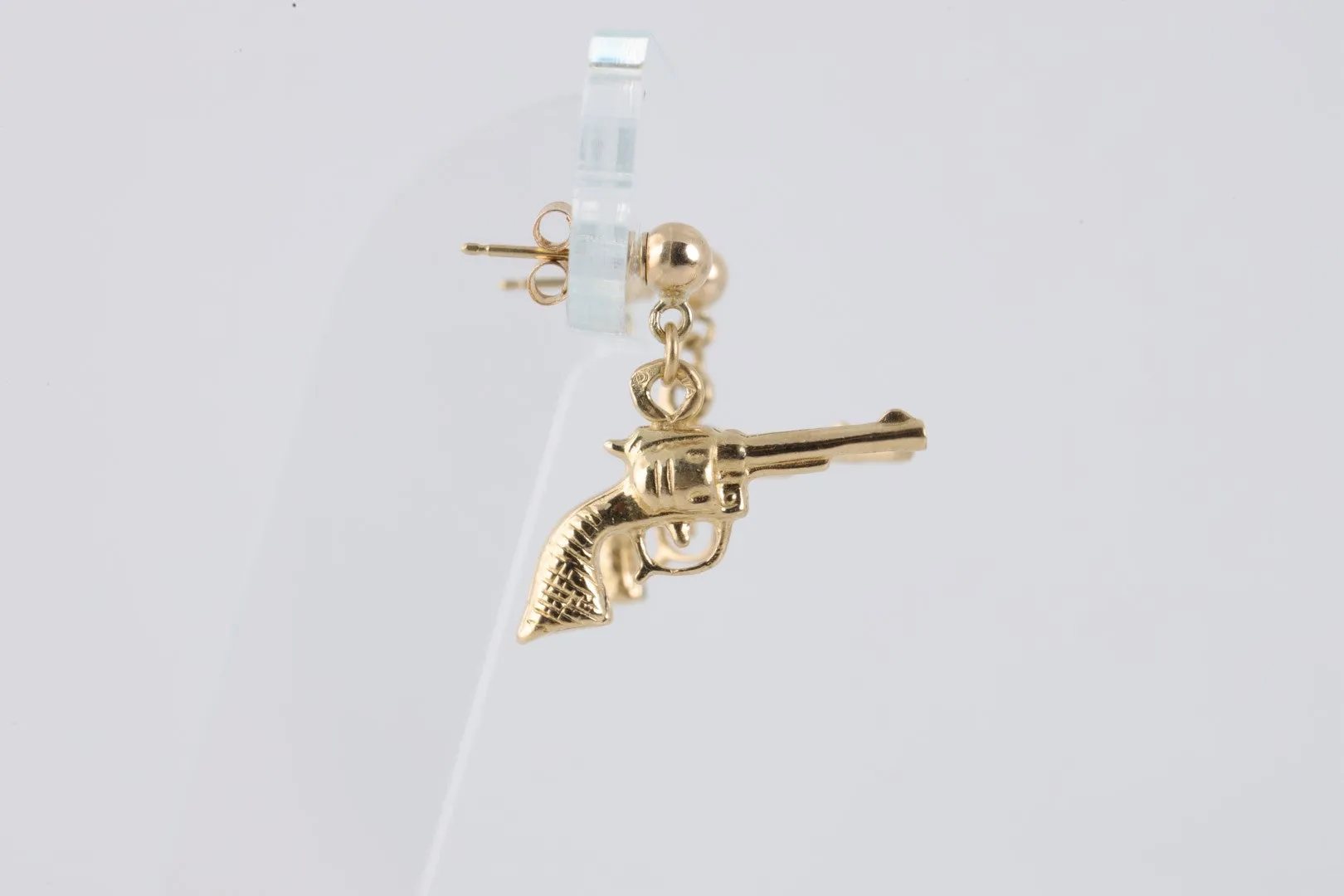 14k Yellow Gold Pistol Dangle Earrings (4.65g.)