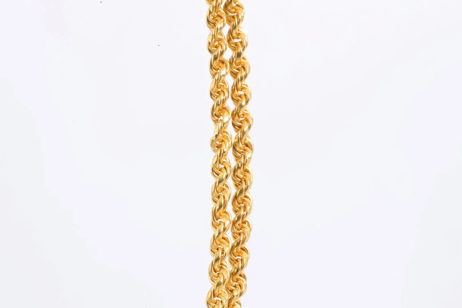 29" 22k Yellow Gold Long Station Rope Chain Necklace (36.49g.)