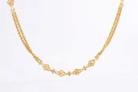 29" 22k Yellow Gold Long Station Rope Chain Necklace (36.49g.)