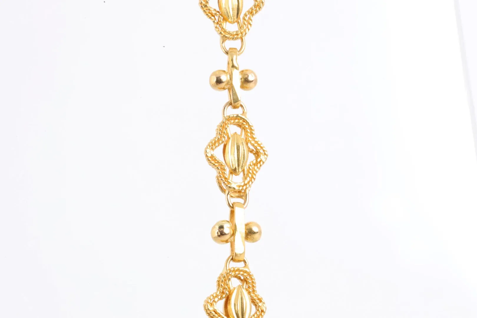 29" 22k Yellow Gold Long Station Rope Chain Necklace (36.49g.)