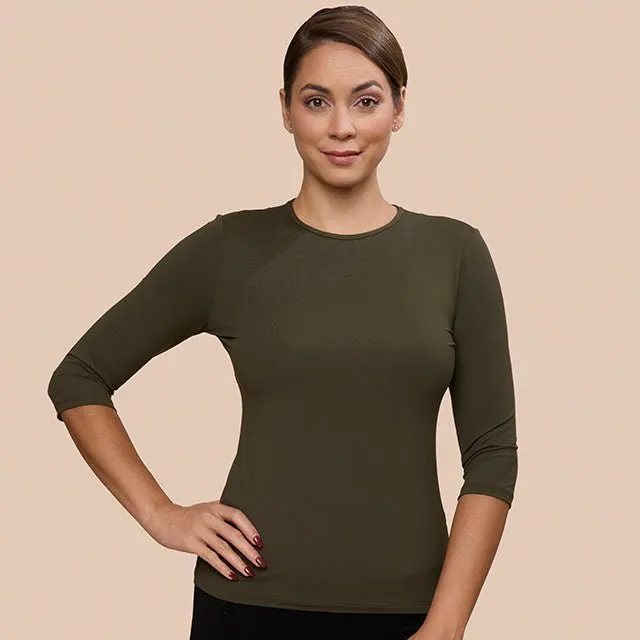 3/4 Sleeve Crew Neck Layering Top