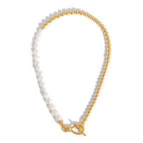 6mm Freshwater Cultured Pearl Beaded Bar Necklace