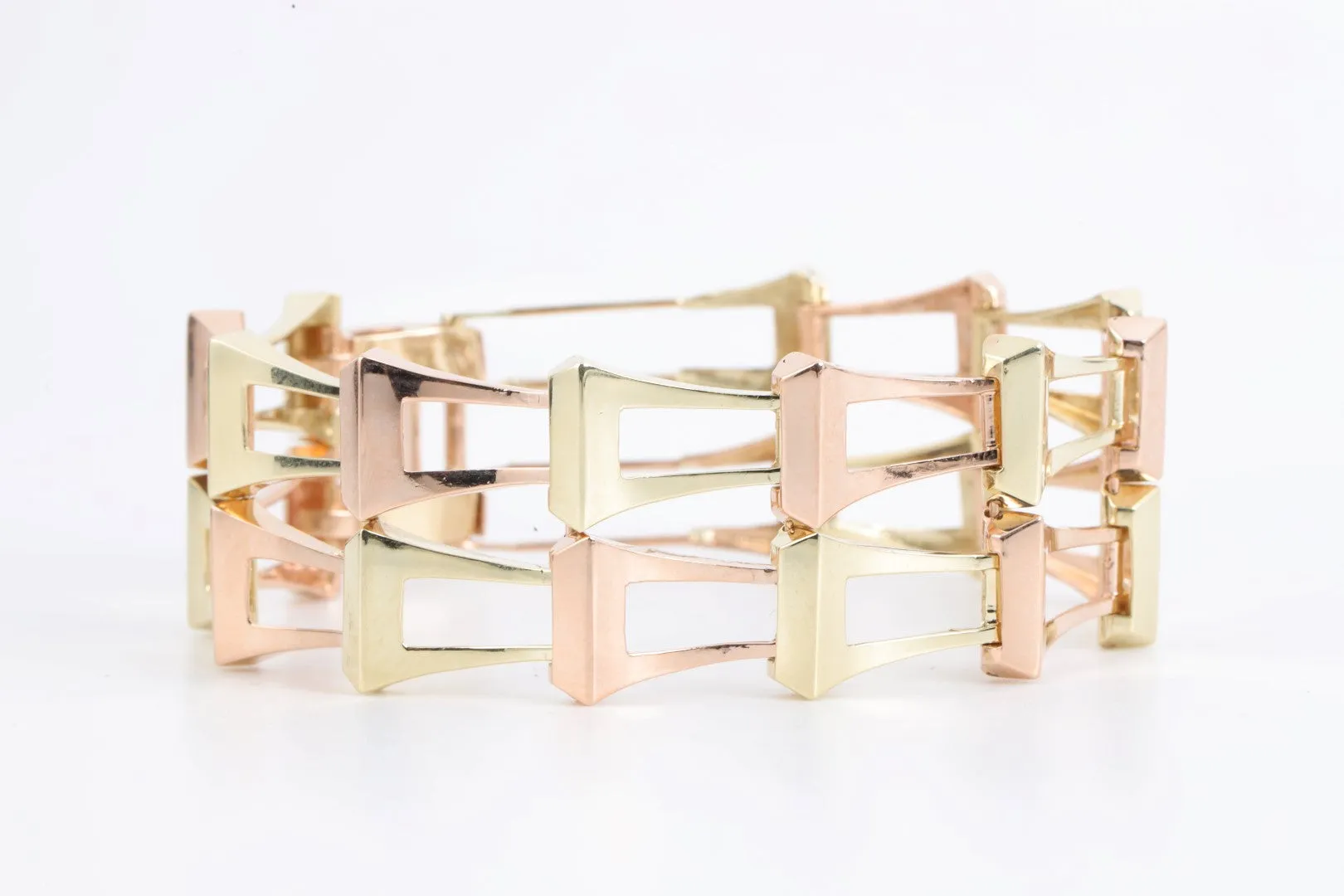 7" 14k Two-Tone Gold Wide Bracelet (38.55g.)