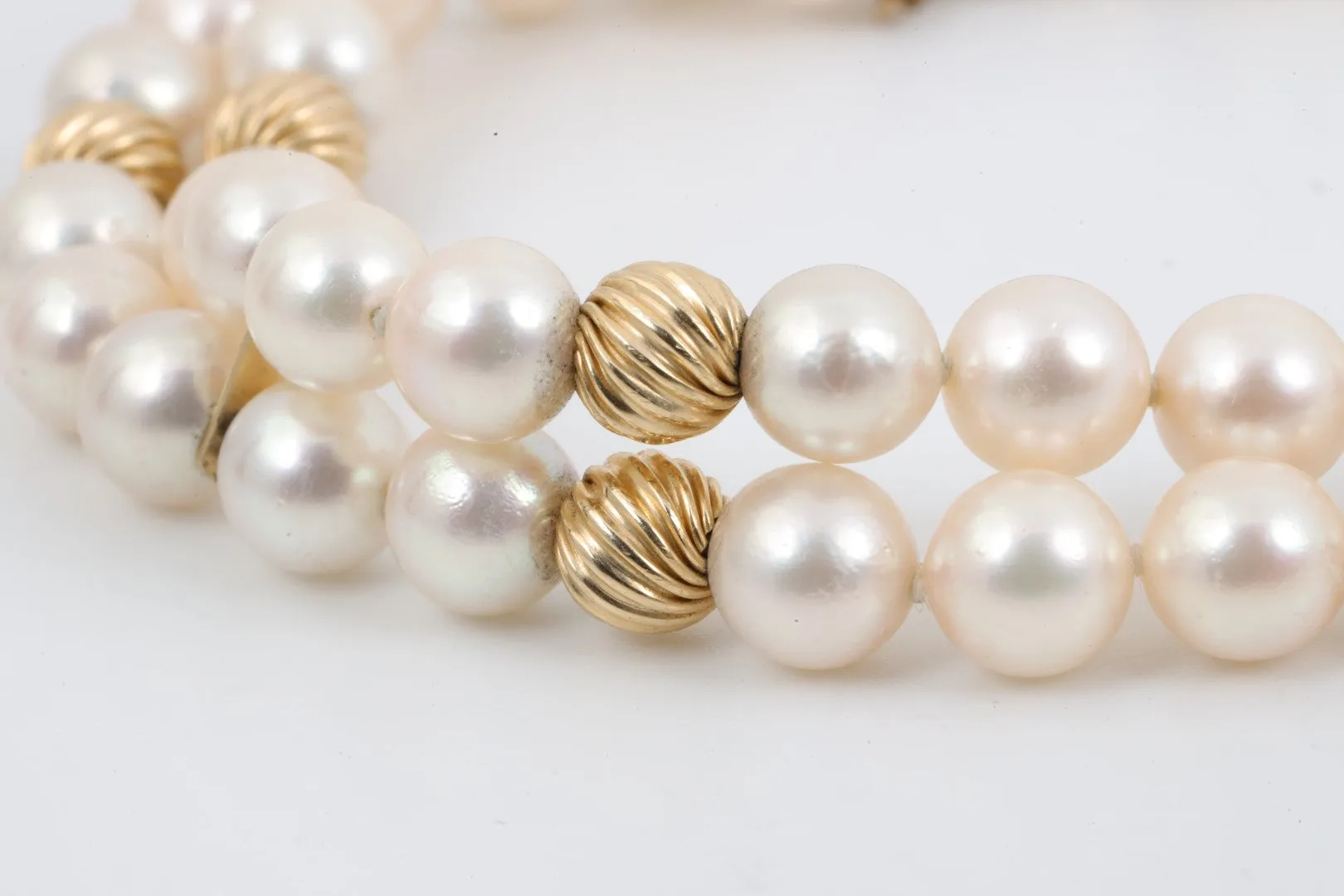 8.5" 14k Yellow Gold Pearl & Gold Bead Bracelet (24.84g.)