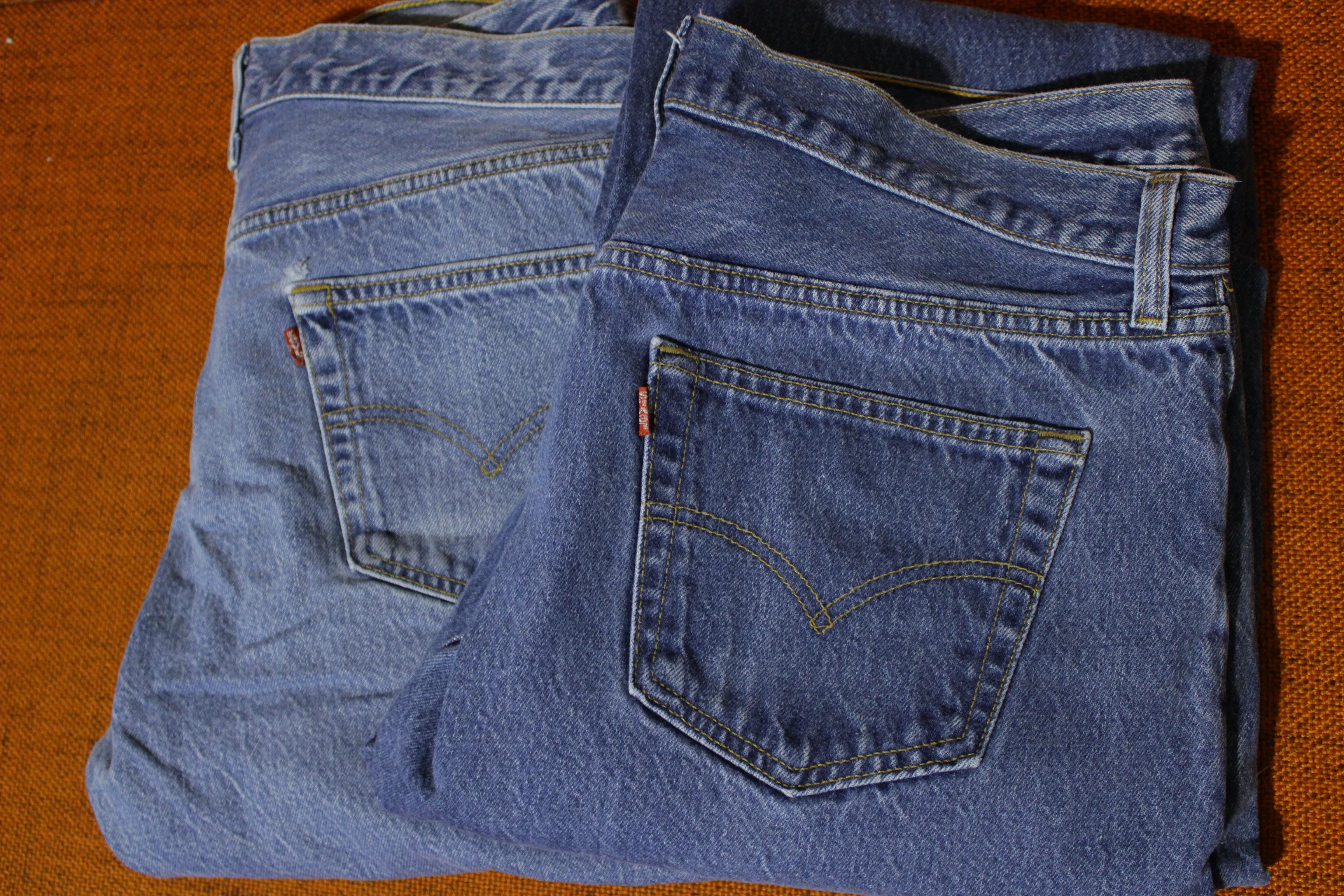 90s Levis 501 Button Fly Jeans Lot Of 2 Vintage Grunge Punk USA Made 501xx 36x31