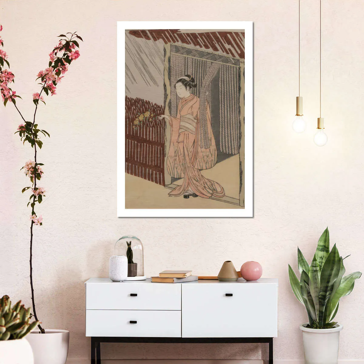 A Girl Dressing In Pink Wall Art