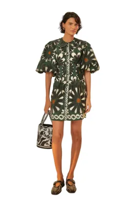 Ainika Flowers Short Dress in Green by Farm Rio