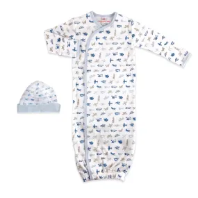 Airplanes Organic Cotton Magnetic Gown NB-3M