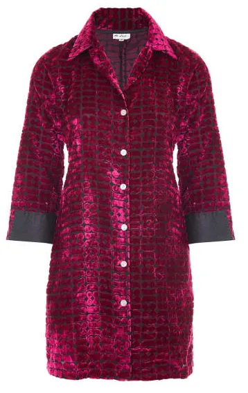 Amanda Silk Velvet Shirt - Pink Boho Graphic