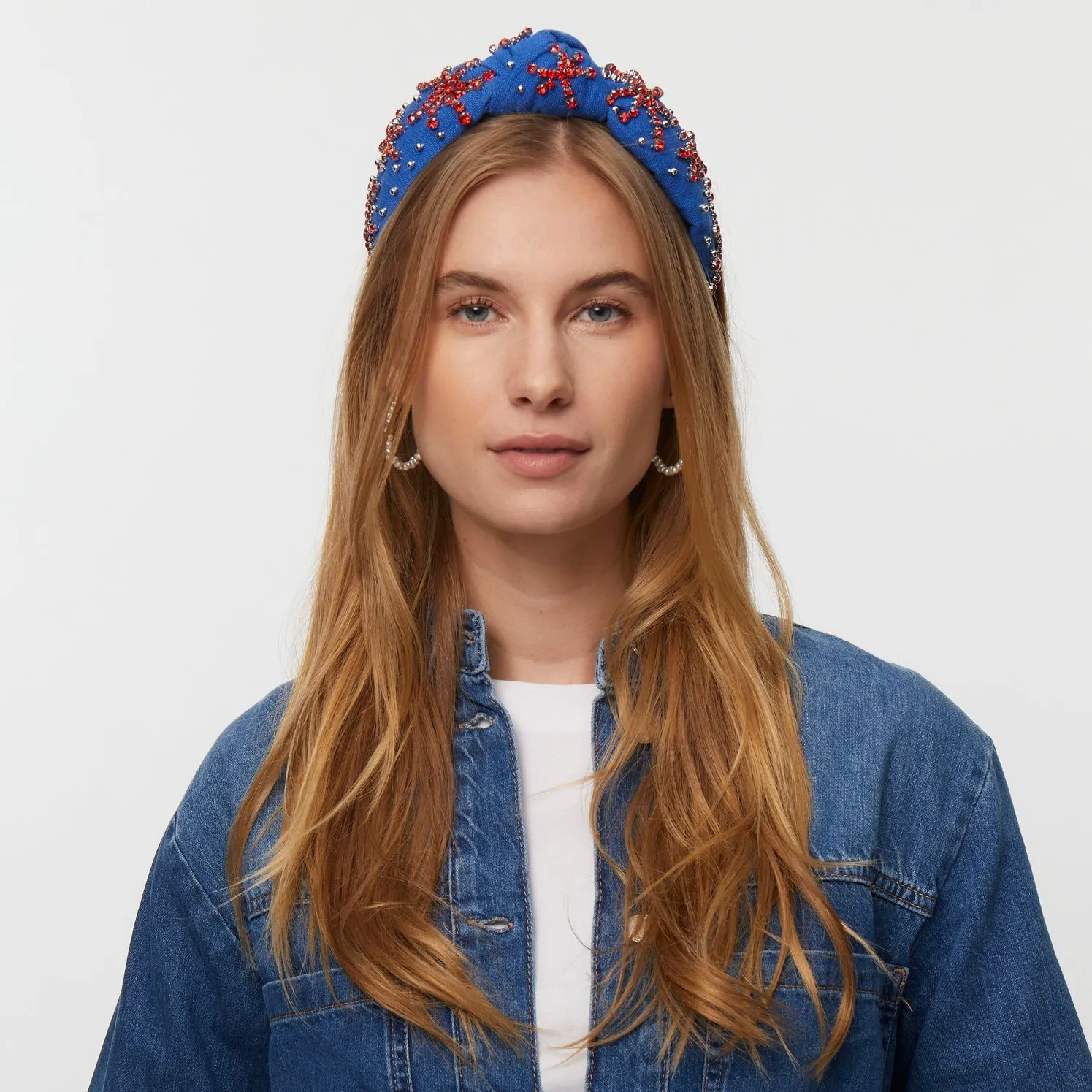 AMERICANA CRYSTAL FIREWORK KNOTTED HEADBAND