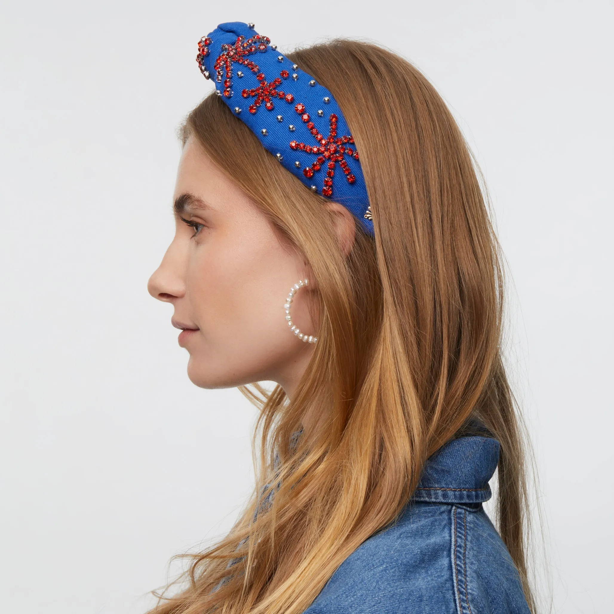 AMERICANA CRYSTAL FIREWORK KNOTTED HEADBAND