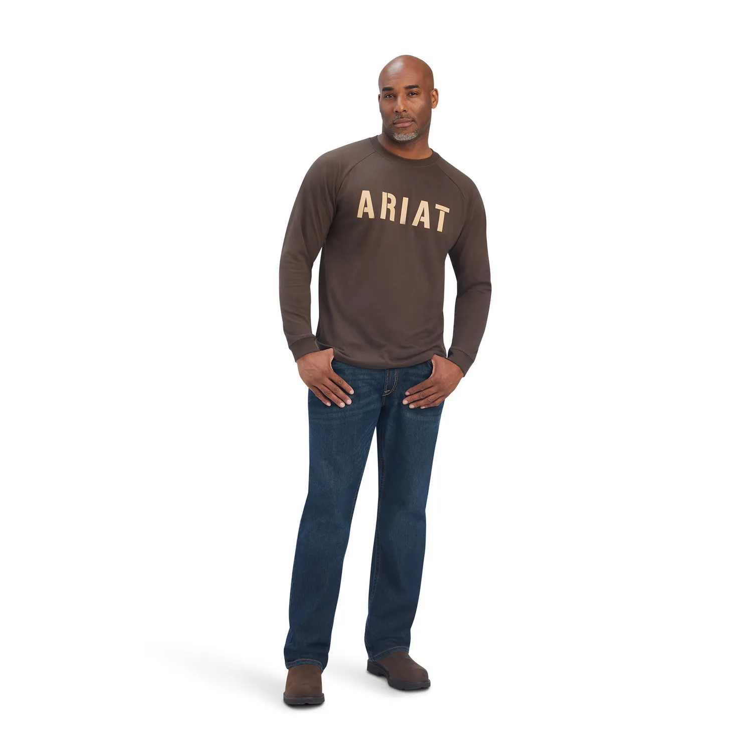 ARIAT Mens Rebar Cotton Strong Block L/S T-Shirt Wren