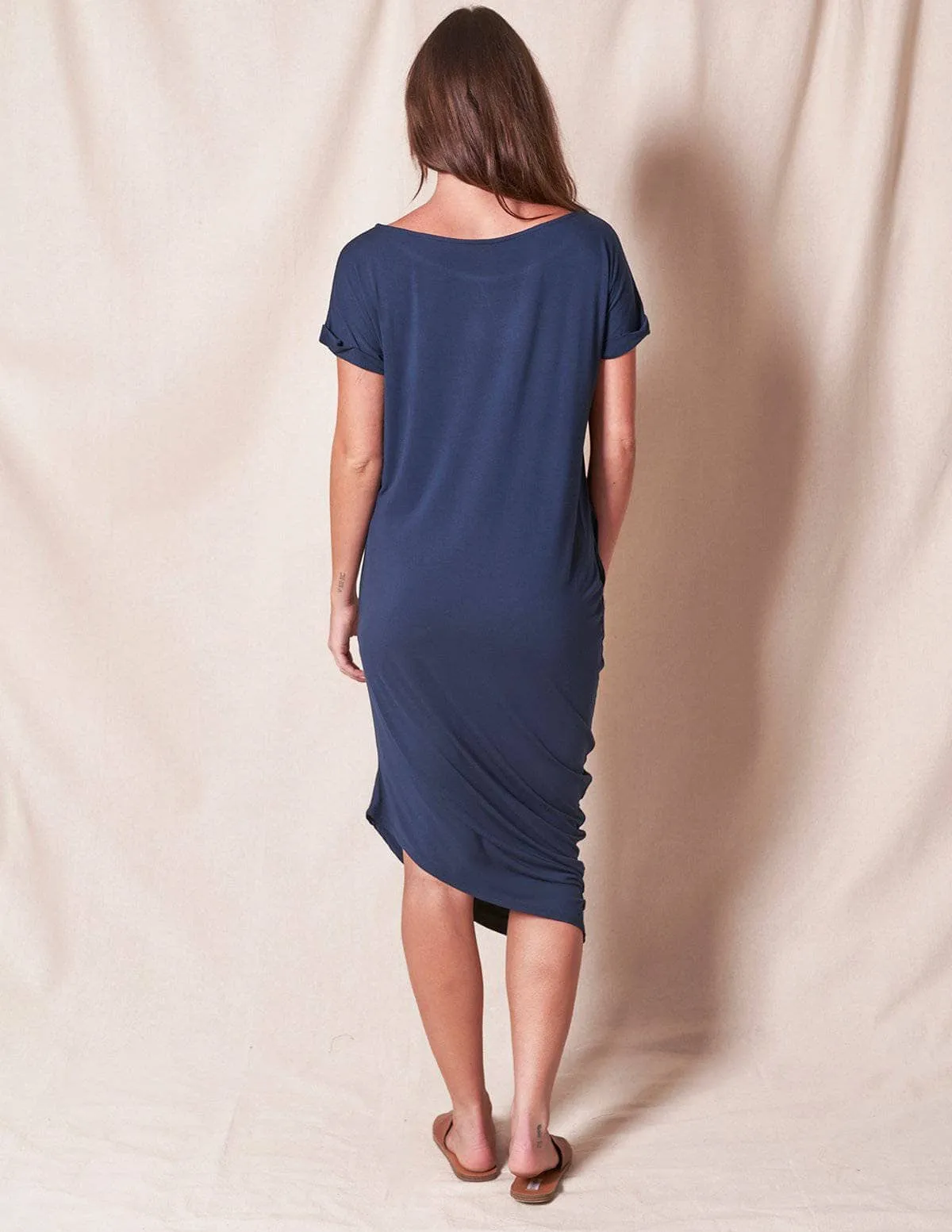 Bamboo Asymmetric Tee Dress - As-Is-Clearance