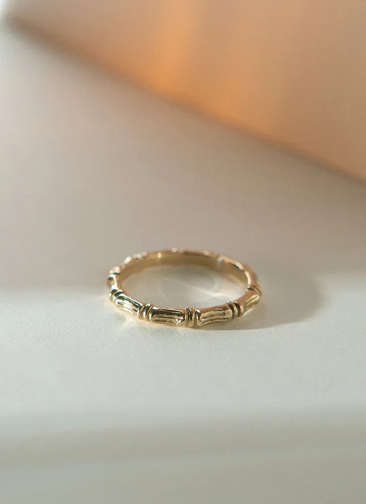 Bamboo ring 14k gold