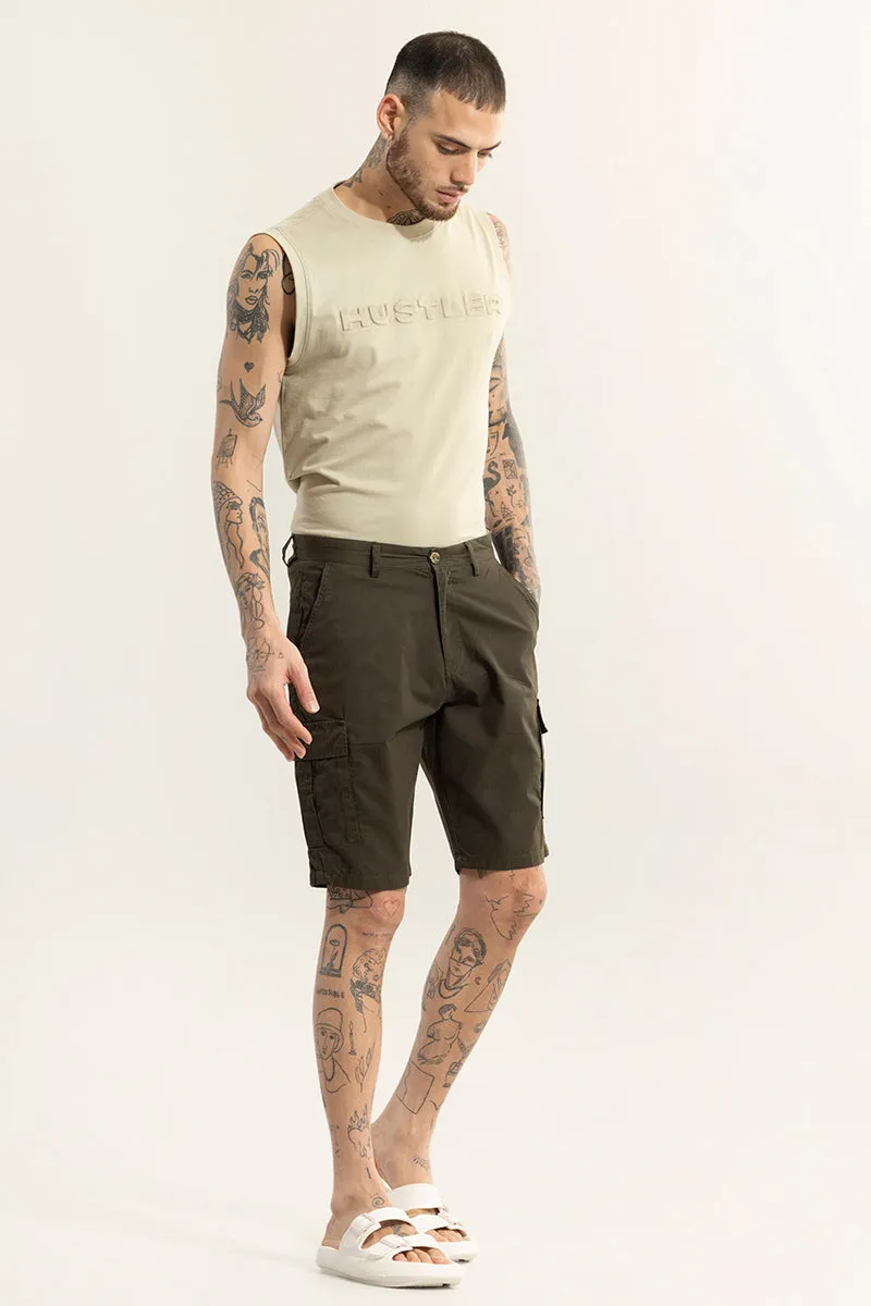 Basic Breeze Olive Green Shorts