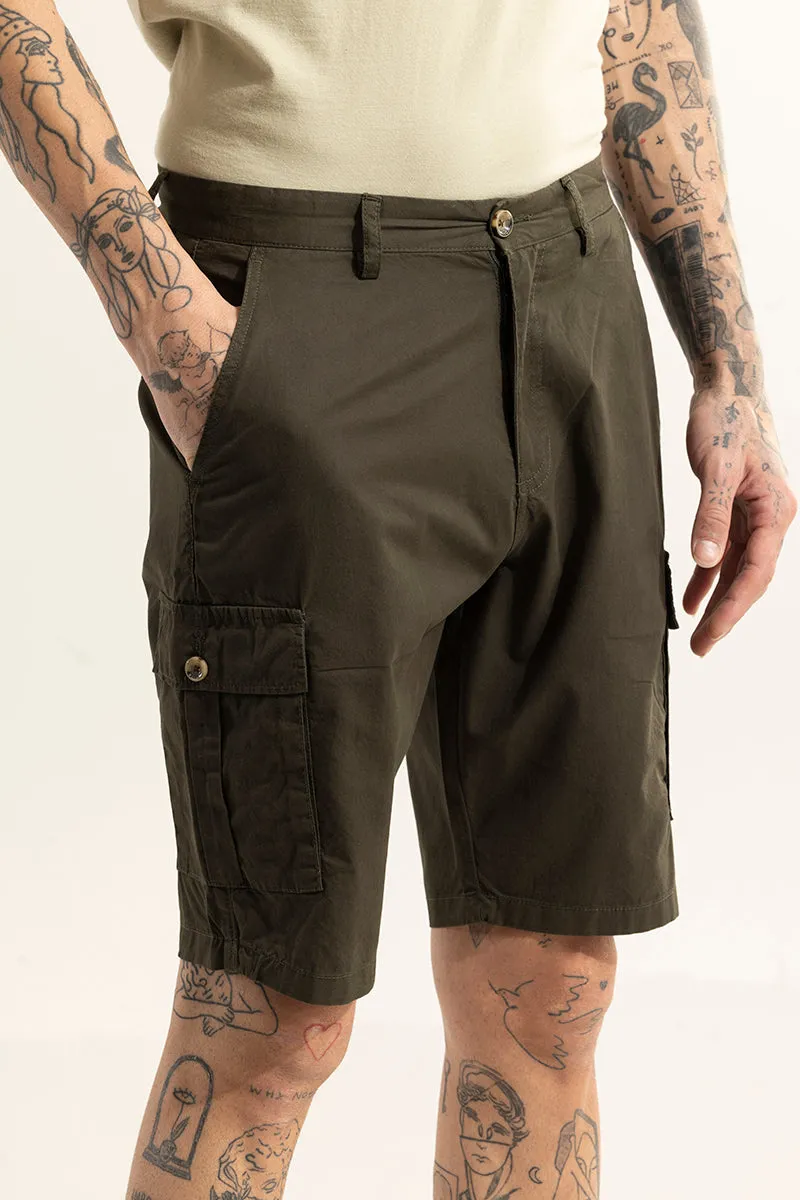 Basic Breeze Olive Green Shorts