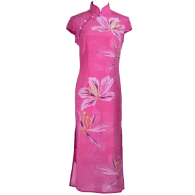 【BAUHINIA】100% Silk Crystal Cheongsam (Cap Sleeve)