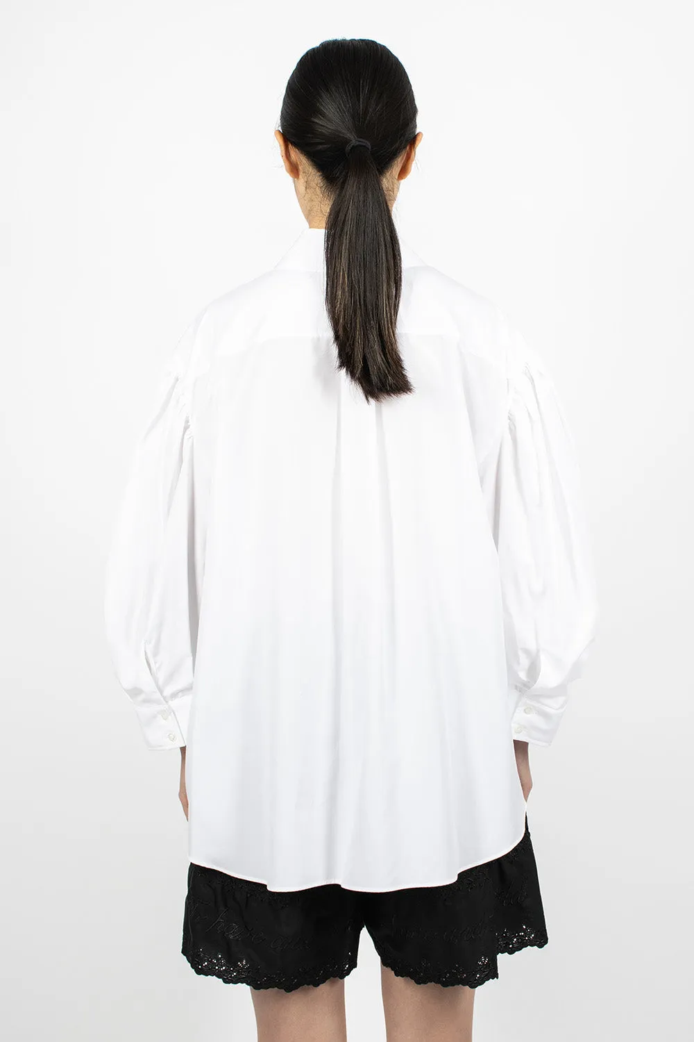 Beaded Signature Sleeve Shirt White/Pearl