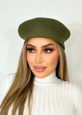 Beauty Game Beret Olive