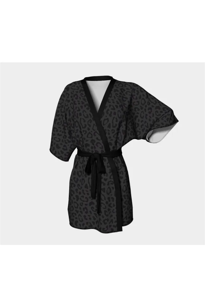 Black Leopard Kimono Robe