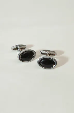 Black Silver Cufflinks