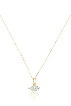 Blue Eye Necklace in Yellow Gold