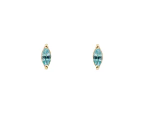 Blue Zircon Marquise Studs (Ready to Ship)