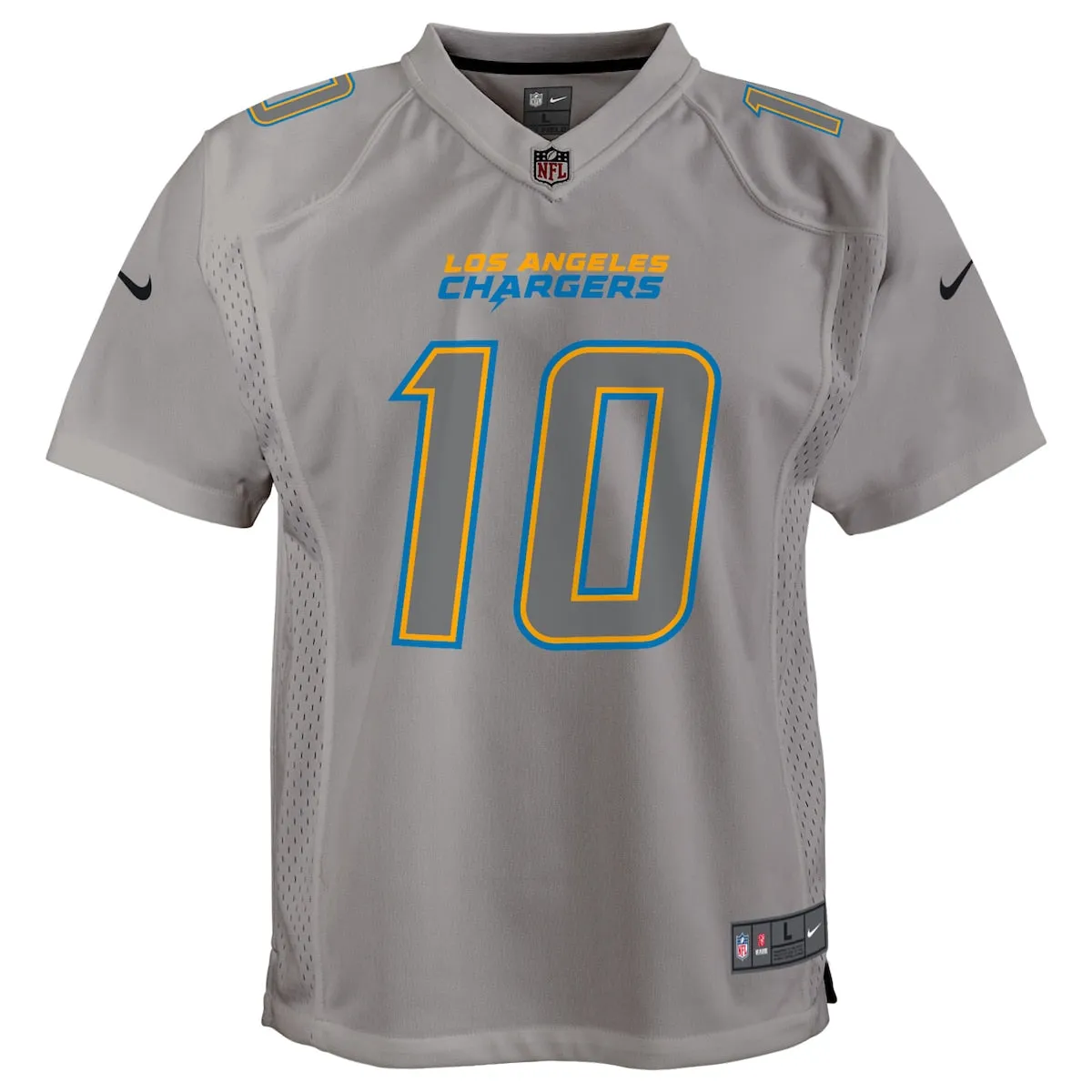 Boys' Grade School Justin Herbert Nike Chargers Atmosphere Game Jersey - Grey