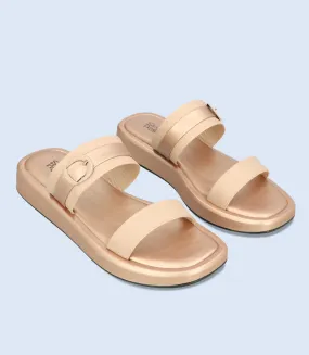 BW7359-BEIGE-Women Comfort Slipper