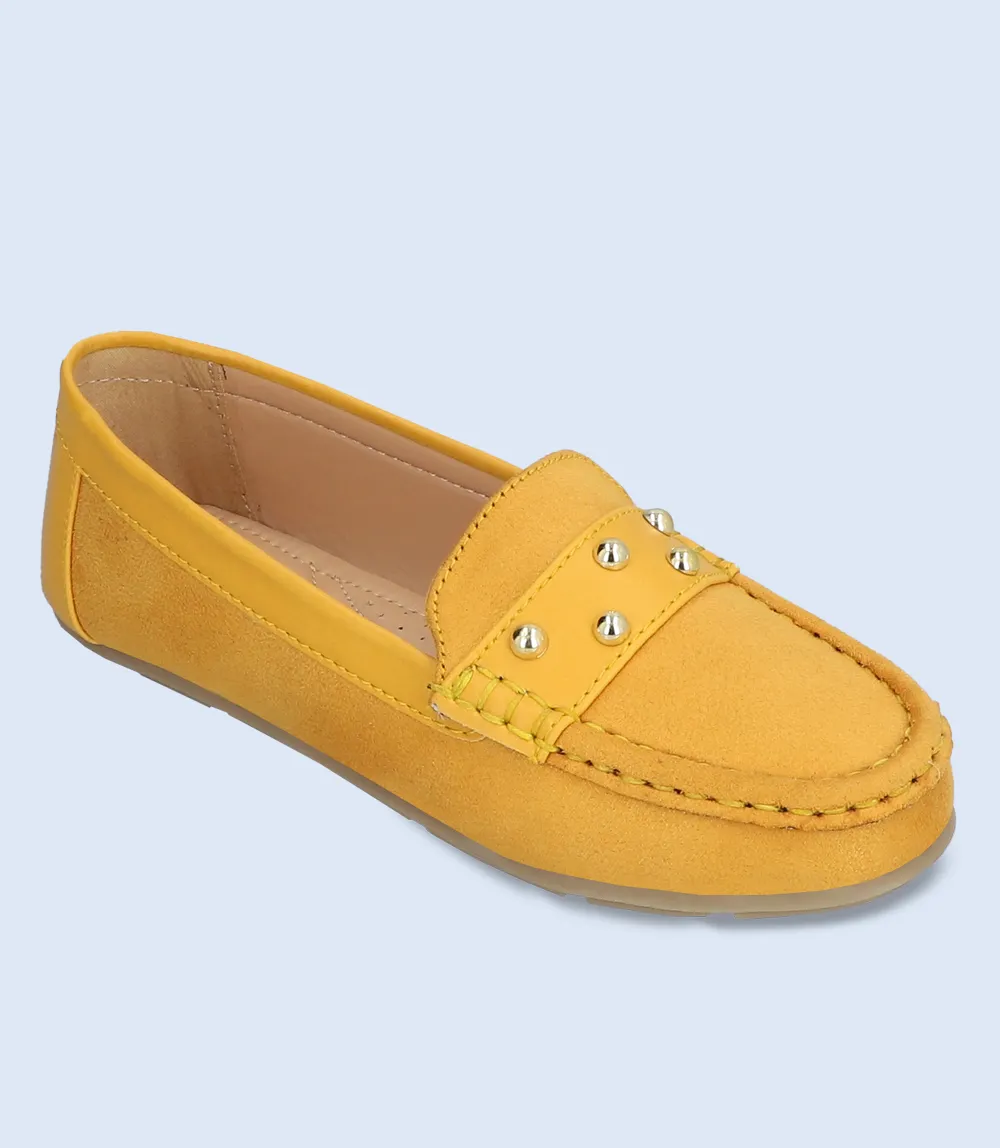 BW8884-MUSTARD-Women Comfort Moccasins