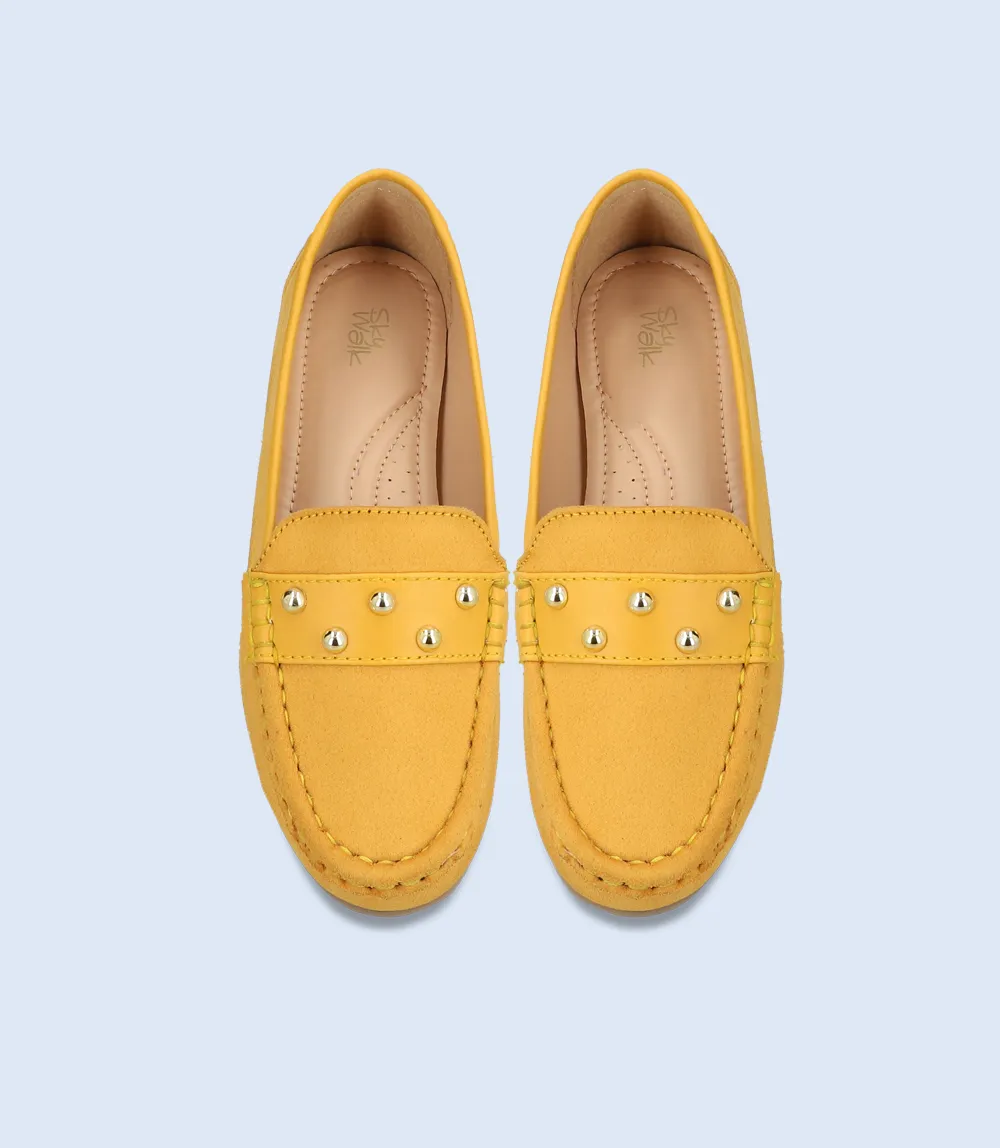 BW8884-MUSTARD-Women Comfort Moccasins