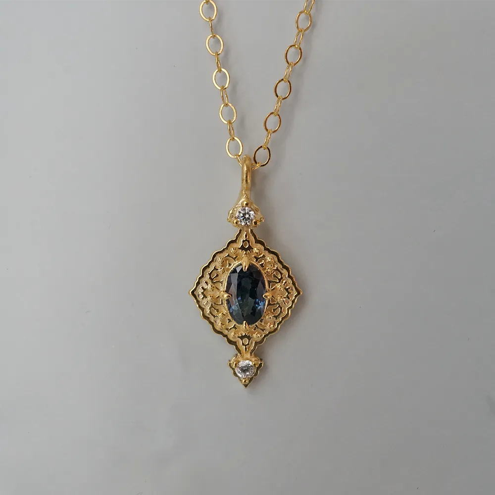 Cairo Blossom Blue Sapphire Necklace