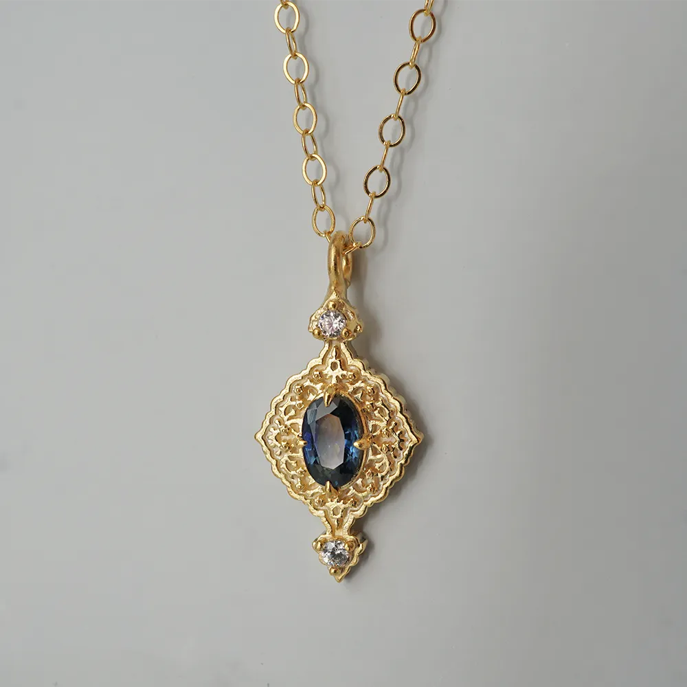 Cairo Blossom Blue Sapphire Necklace