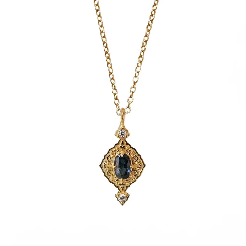 Cairo Blossom Blue Sapphire Necklace