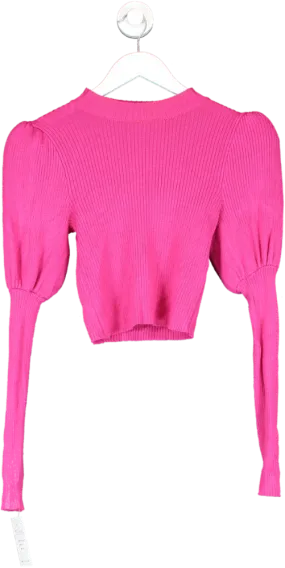 Camila Coelho Pink Cesare Cropped Jumper In Fuschia UK XS