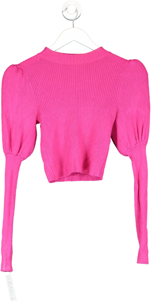 Camila Coelho Pink Cesare Cropped Jumper In Fuschia UK XS