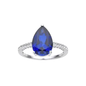 Ceylon Sapphire Teardrop Ring