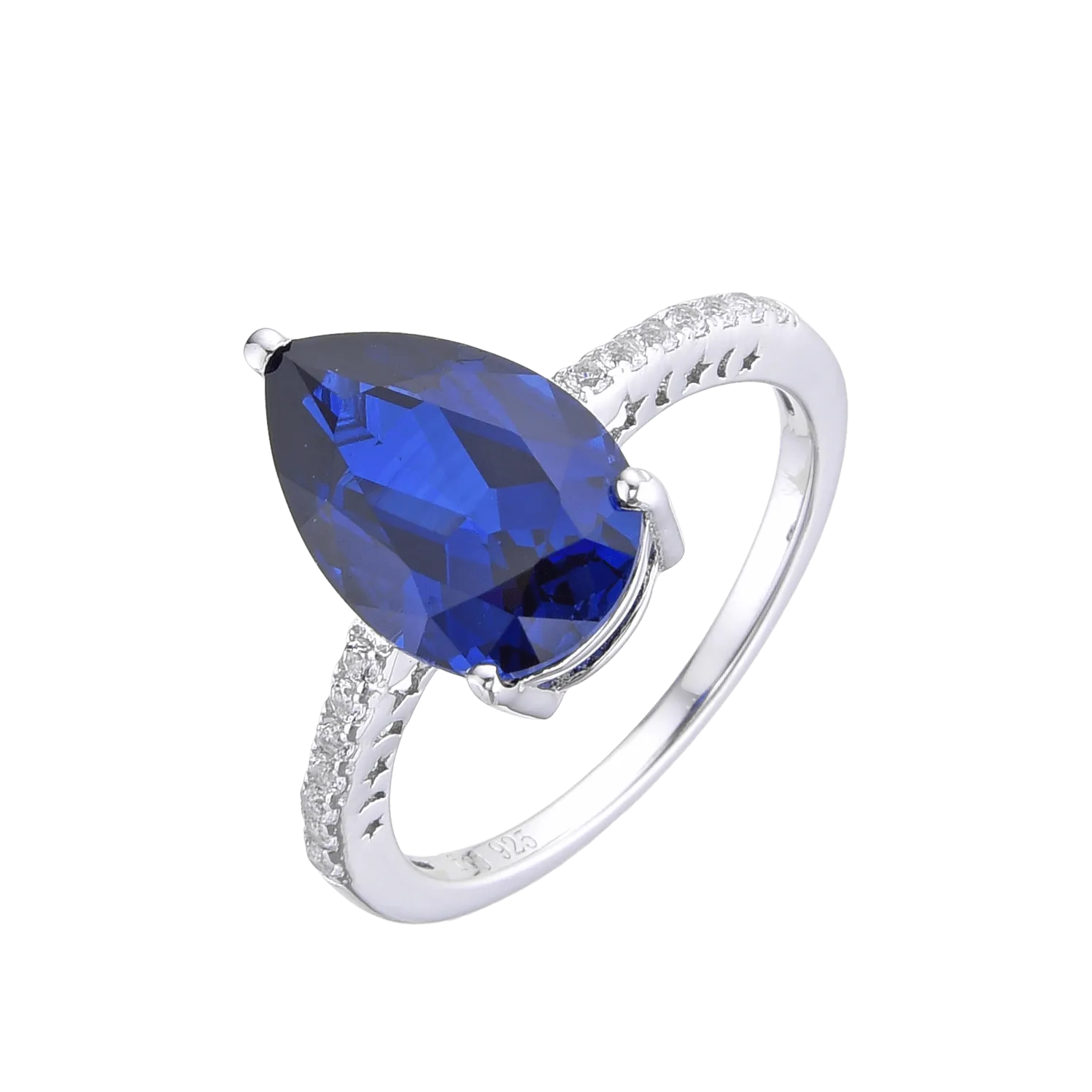 Ceylon Sapphire Teardrop Ring