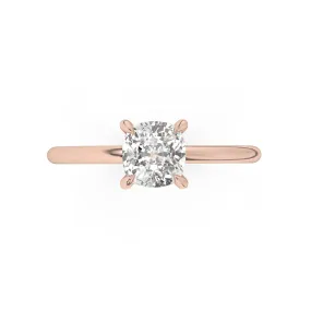 Classic Cushion Cut Solitaire Engagement Ring