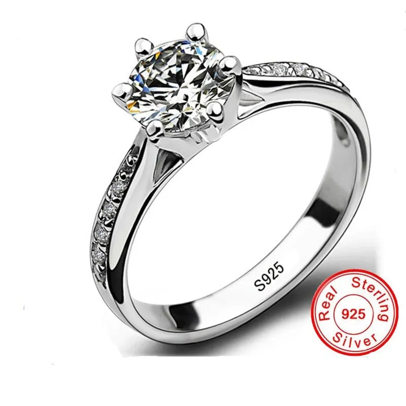 Classic Eternity Diamond Ring - 925 Sterling Silver