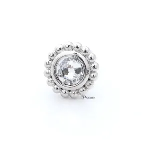 Clear Crystal Tragus Cartilage Earring - Ball End | Flat Back