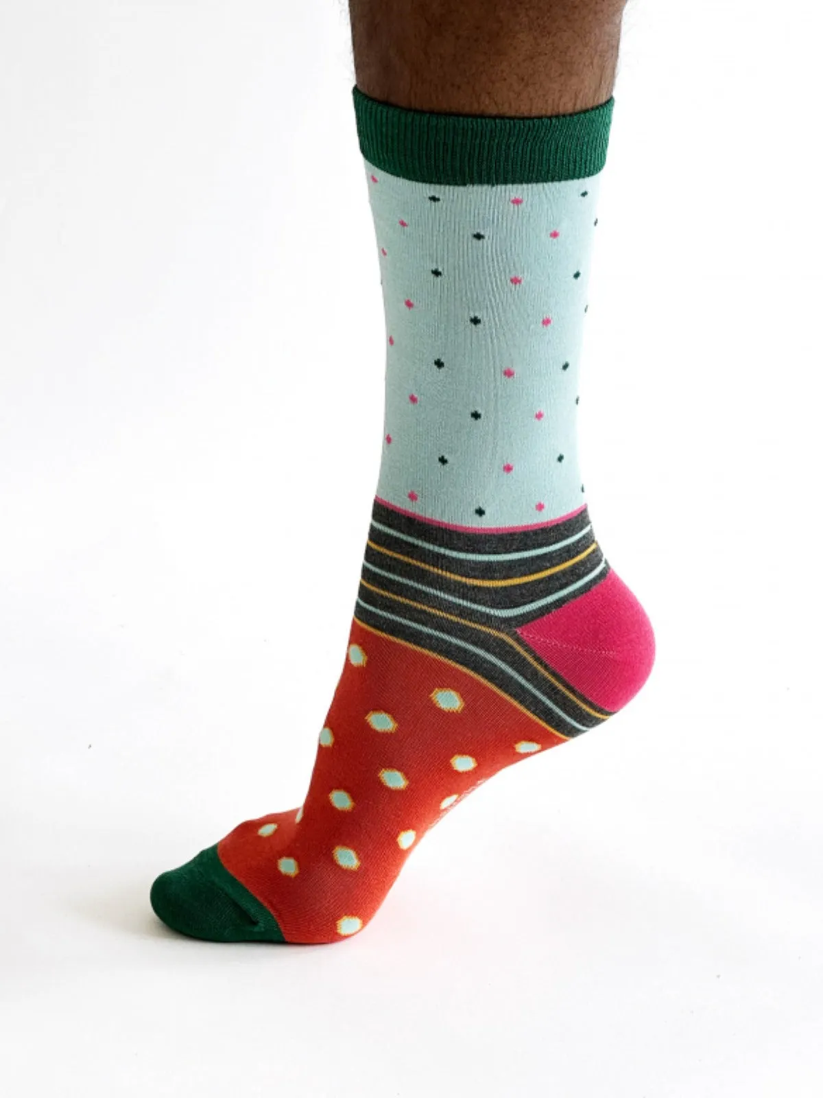 Conall Spot Bamboo Socks - Light Blue