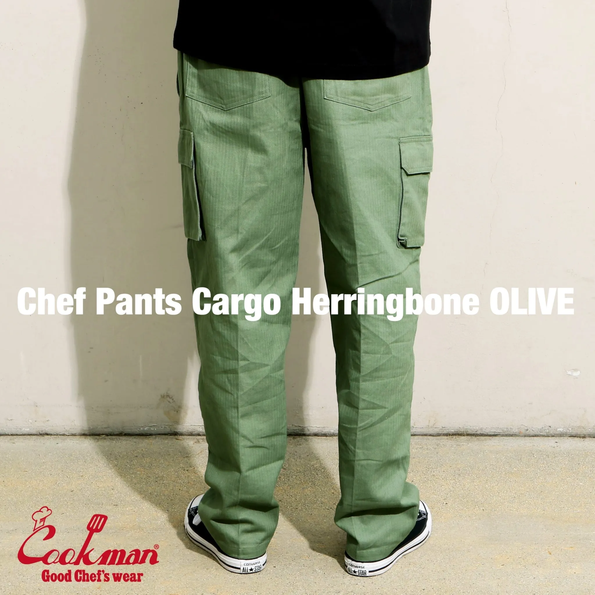 Cookman Chef Pants Cargo - Herringbone : Olive