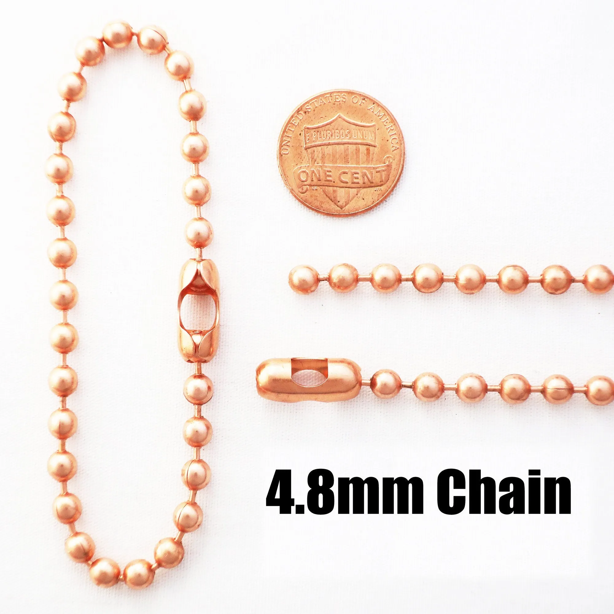 Copper Bead Chain Clasp FCB24X Bulk Bead Chain Clasp Connector Solid Copper Jewelry Supplies 4.8 mm Chain Clasp