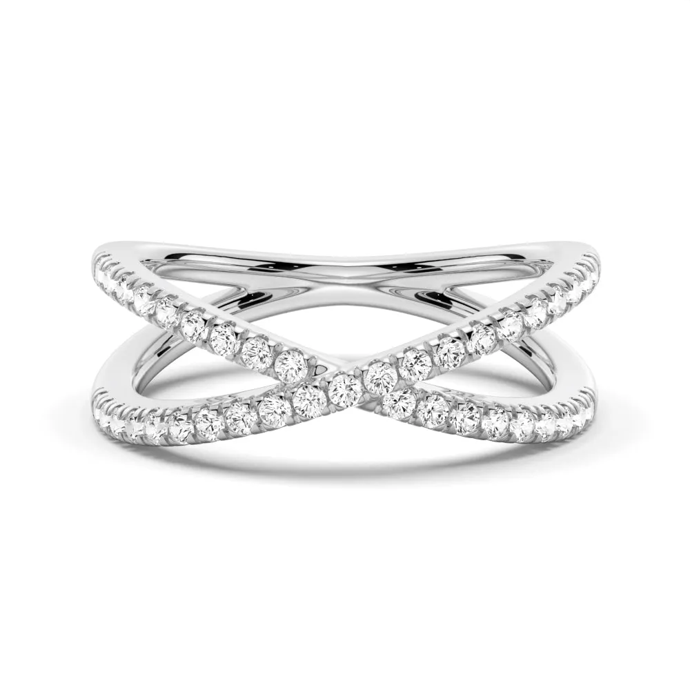 Crossover Moissanite Statement Ring